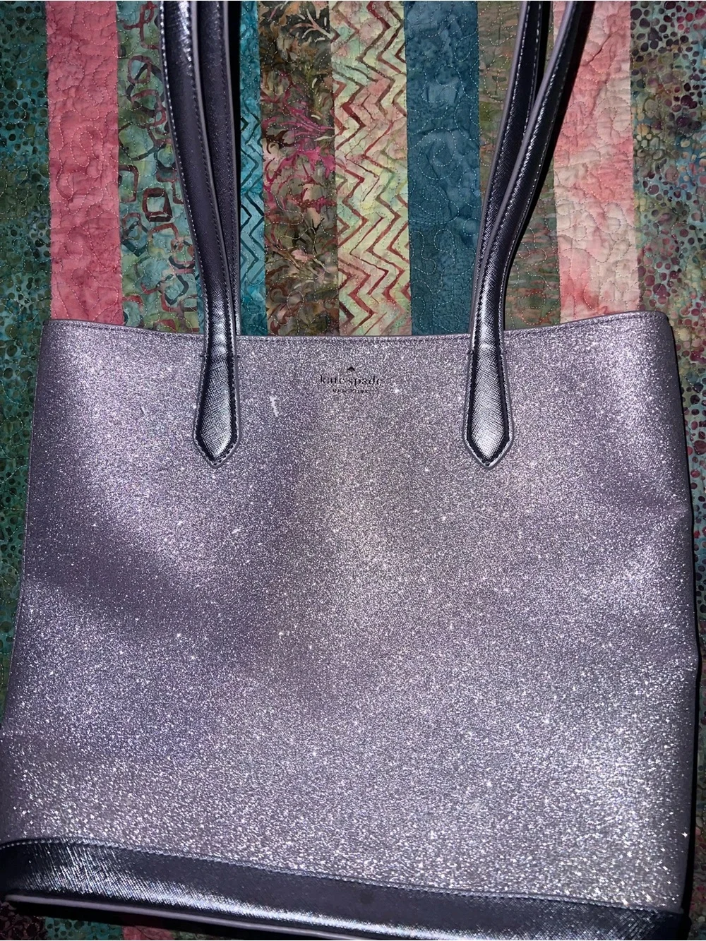 Kate Spade Tinsel Tote Bag - lilac frost color